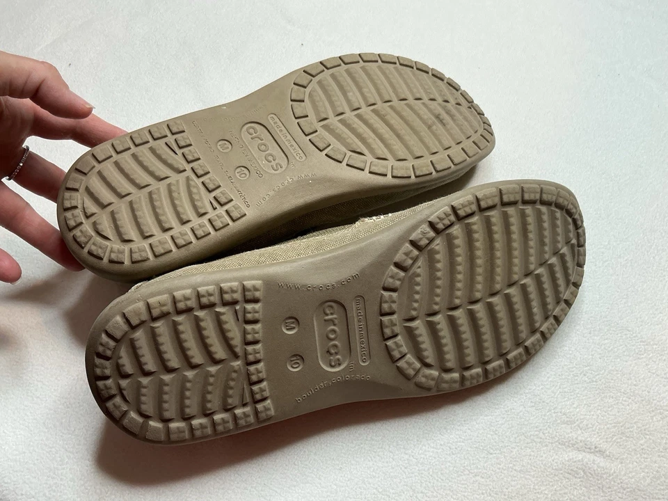 Zapatos Mocasines Crocs Santa Cruz 2 Para Hombre Talla 10 Marrón Lujo Lona Foto 3 de 4