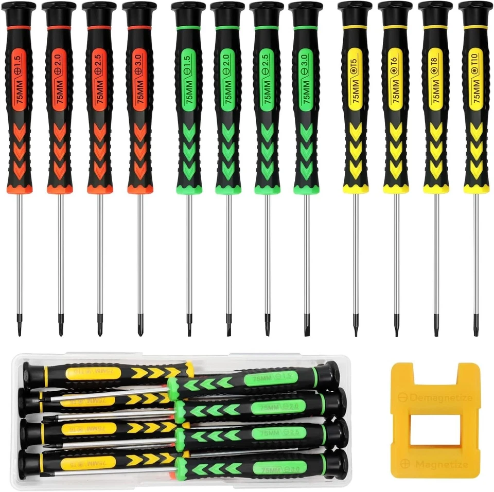 Compact Screwdriver Set: 12 Multi-Style Philips Flathead Torx with Magnetizer - Image 3 of 4