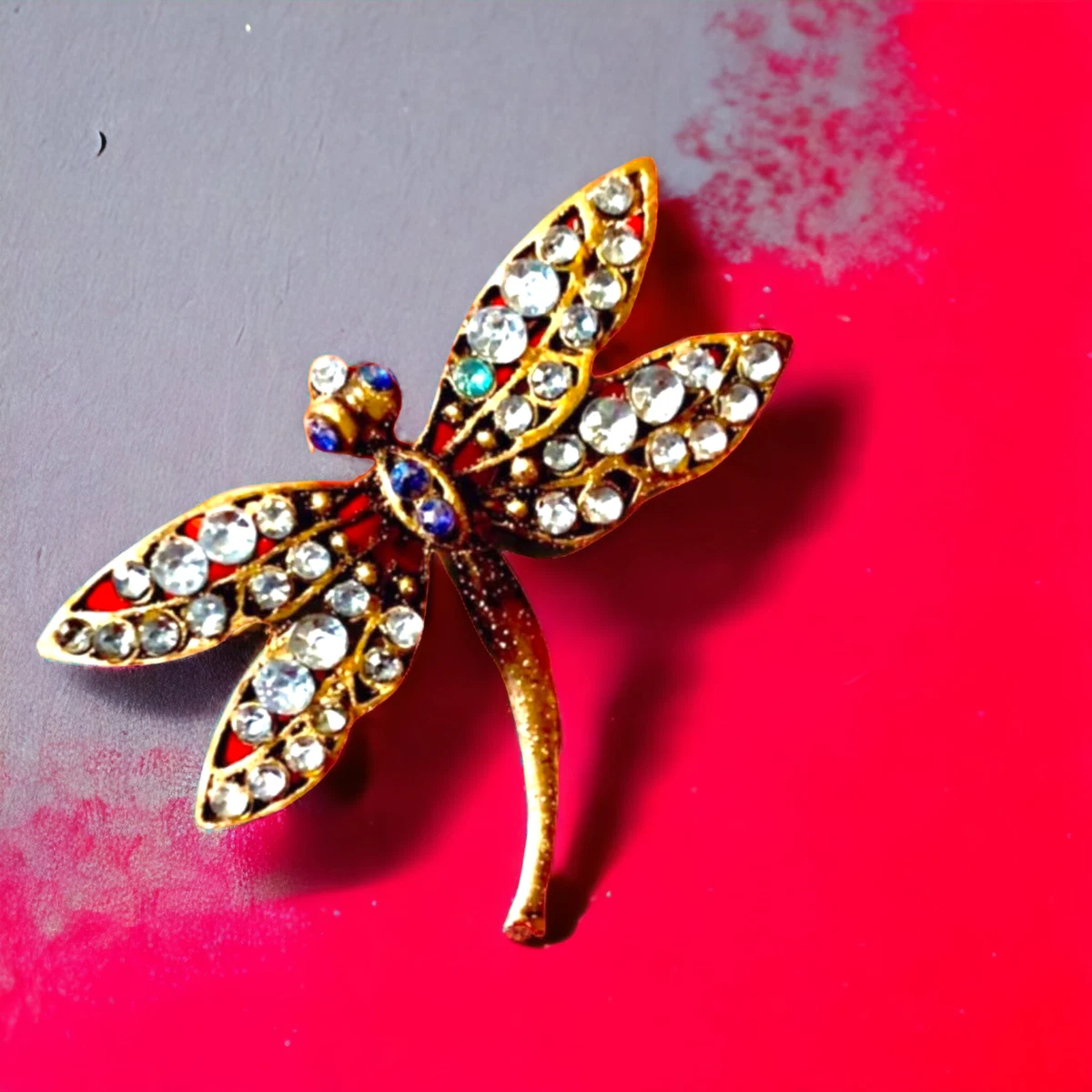 Antique jeweled Dragonfly Brooch eBay