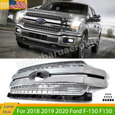 Chrome Satin Aluminum Grill Lariat Style Grille For 2018-2020 Ford F-150 F150