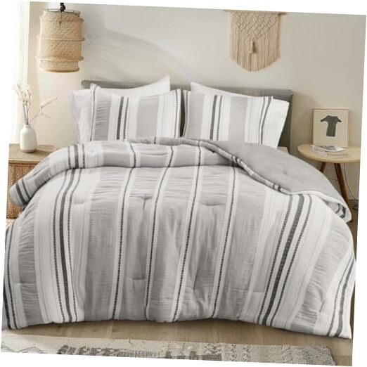 3 Pieces Farmhouse Bedding Set,Modern King Size King 104