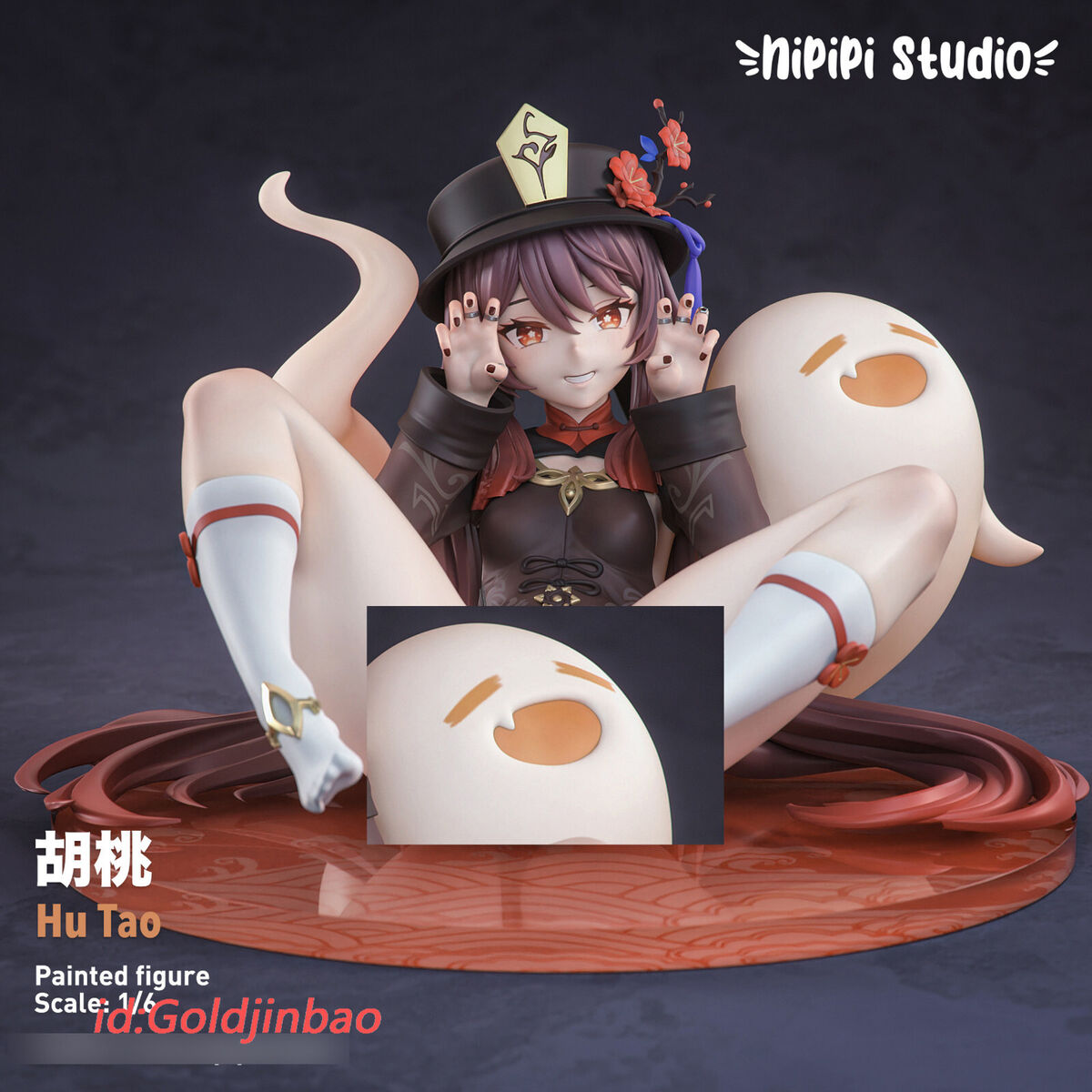 NiPiPi studio Genshin Impact HuTao Resin Statue Pre-order 1/6 Scale H14cm  2Body