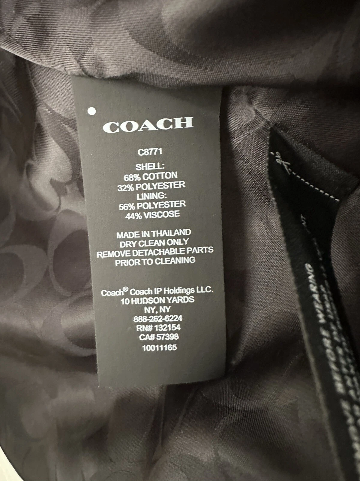 Cappotto trench Coach tinta unita medio taglia S