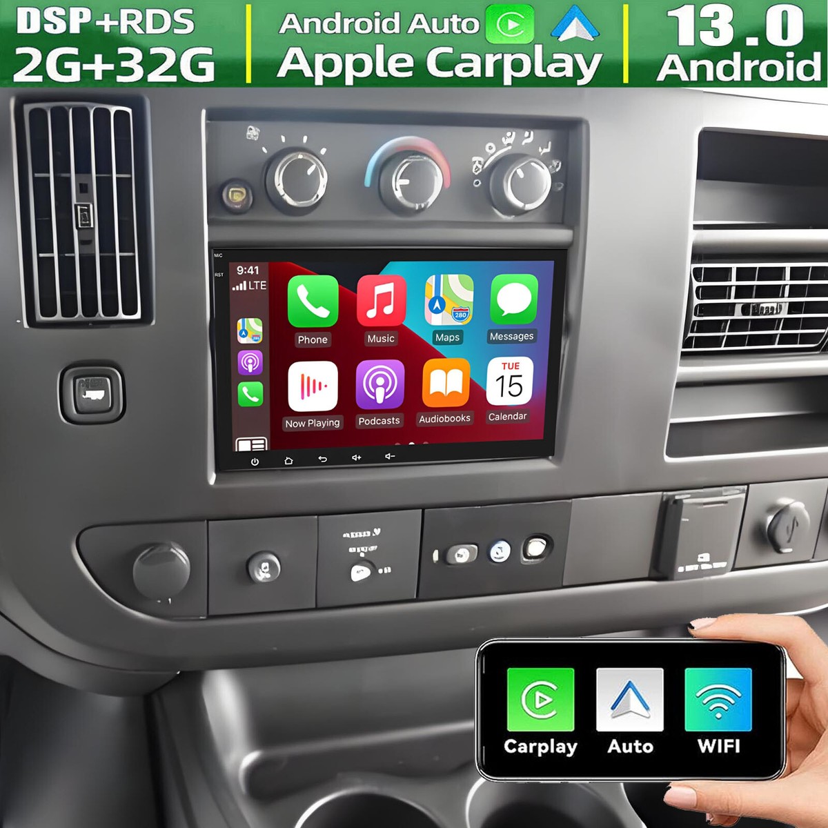 8'' Carplay For Chevrolet Express Van 2008-2024 Android 13 Car