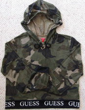 Sudadera con Capucha GUESS Crop Camuflaje Malla ABIERTA CAMUFLAJE Mujer L Grunge Gótico Indie NUEVA sin etiqueta