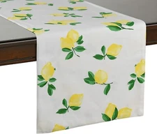 Kate Spade Floral Table Runner  Make Lemonade  Cotton  Multi Color 15 x 90 In.