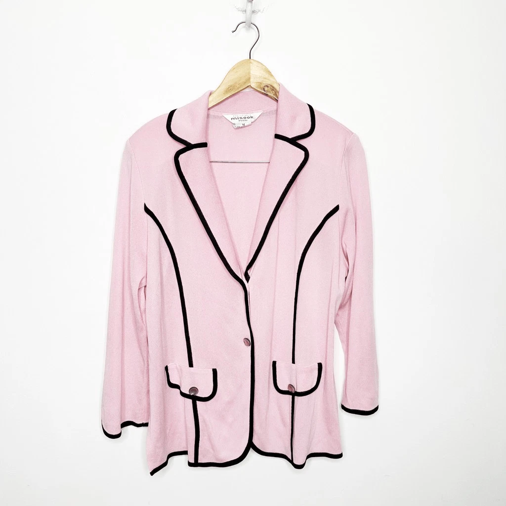 Pink knit blazer cheap