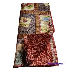 Giraffe Throw Quilt Lap Blanket Playmat Floral Hand Made 56x56 READ