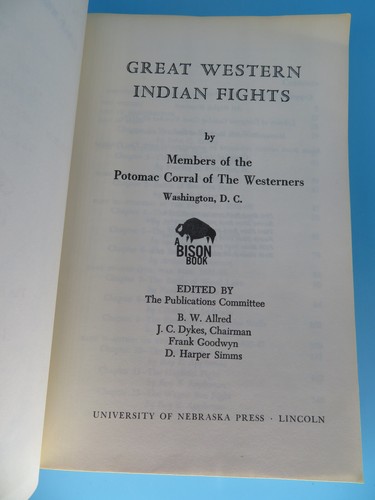 GREAT WESTERN INDIAN FIGHTS - MEMBES OF THE POTOMAC CORRAL OF THE WESTERNERS - Imagen 4 de 6