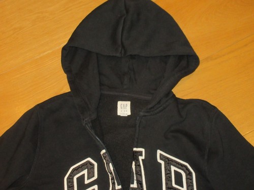 GAP kids black full zip up hoodie jumper, size XL 12 Years - Picture 2 of 2