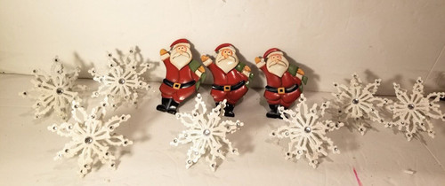 10 Pieces Snowflake & Santa Napkin Rings Christmas   Napkin Holder Rings