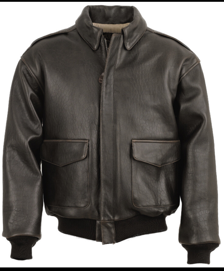 Schott Type A-2 Leather WW2 Flight Jacket With Map Inlay, Large