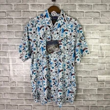 Dixxon Flannel Co. The New Wavy Geometric Print Party Wear Button Up Shirt 2XL