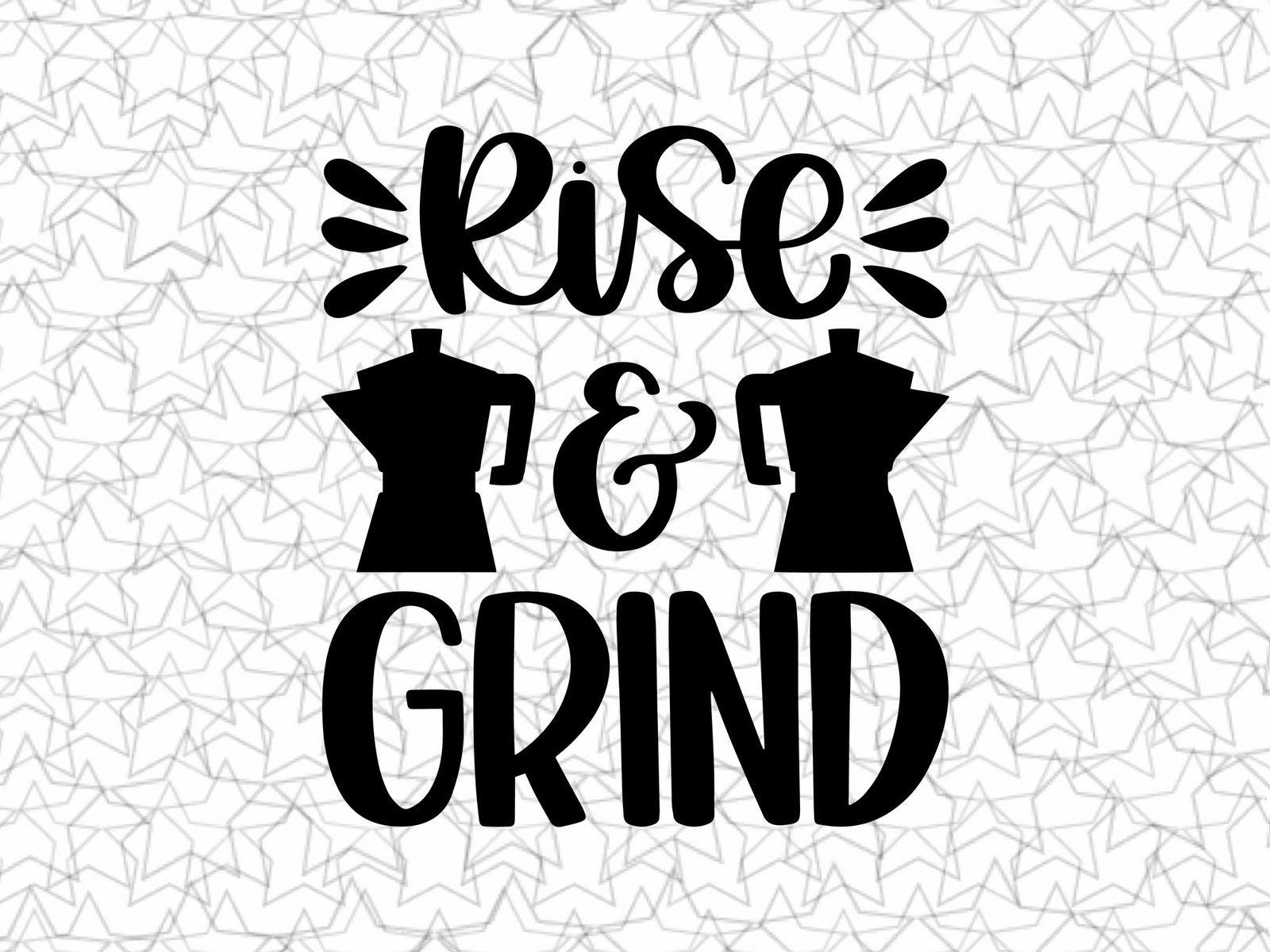 Rise Grind Coffee Shop Vinyl Wall Decal Graphic Decor for Bars