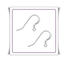 24 STERLING SILVER FILLED Flat HOOKS ~ COIL + Loop end ~ Earrings EarWire  23ga