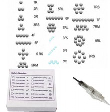 50 Pc SPMU Permanent Makeup Tattoo Set Cartridge Needle Kit For Nouveau Contour