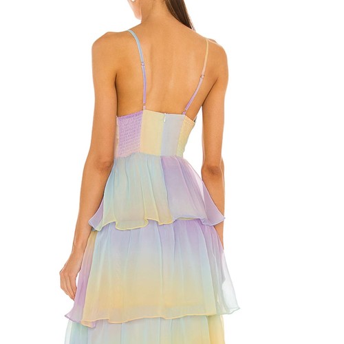 Amanda Uprichard Thaddea Maxikleid Rainbow Stufenkleid Gr. S NEU - Bild 2 von 5