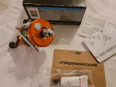 abu ambassadeur 5500c sunset orange reel boxed **sweden**casting