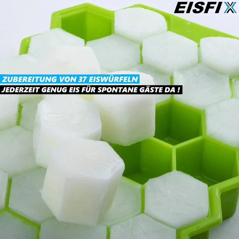 EISFIX 2x Eiswürfelform Silikon Eiswürfelbereiter Eiskugelform Eiswürfelbehälter - Bild 2 von 4