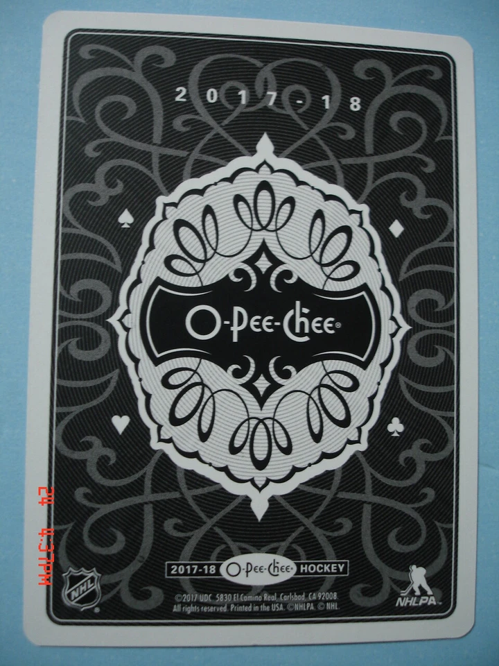 2017-18 O-Pee-Chee "Playing Cards" Insert # 8-D (Glossy Foil SP) Wayne Simmonds! - Image 2 of 2