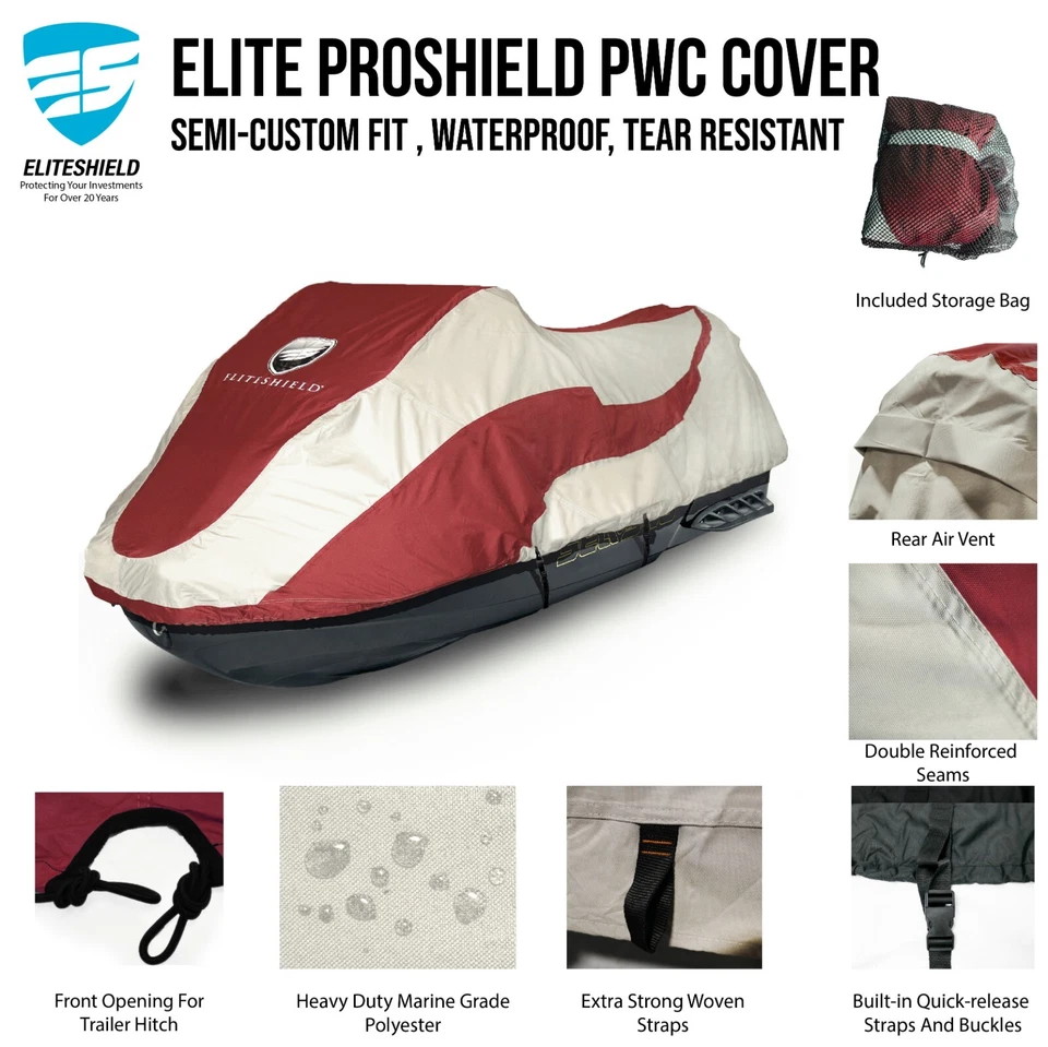 EliteShield Sea Doo GTI GTX Jet Ski PWC Waterproof Cover Trailerable Heavy Duty - Image 2 of 4