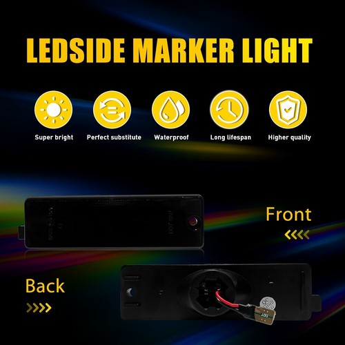 Lens Smoked LED White Rear Bumper Side Lights Marker For 1993-2002 Chevy Camaro - Picture 3 of 19