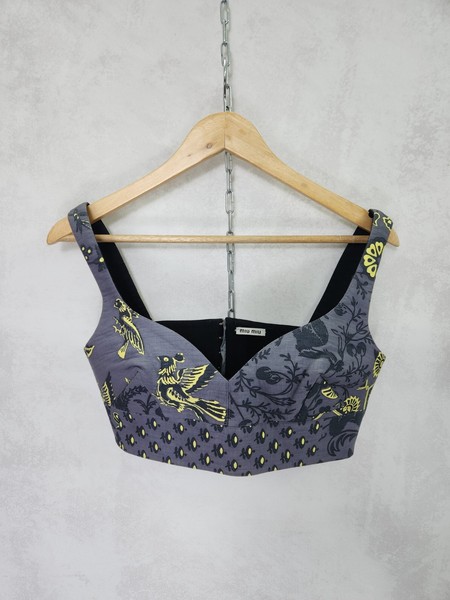 Miu miu floral emblished crop top