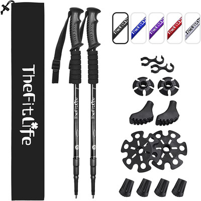 Wandern Walking Trekkingstöcke - 2er Pack mit Antishock und Quick Lock System, Tel