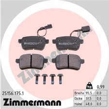 Rear axle Zimmermann 25156.175.1 brake pad set, disc brake for Alfa Romeo