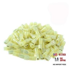 100 Pcs Yellow Nylon Female Spade Connectors 12-10 AWG Female Yellow 100PCS