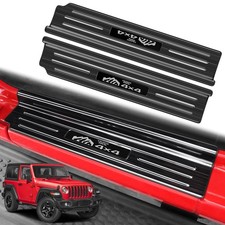 DWKJMYCP 2PCS Door Sill Guard for Jeep Wrangler 2018-2026 JL JLU 2020-2026
