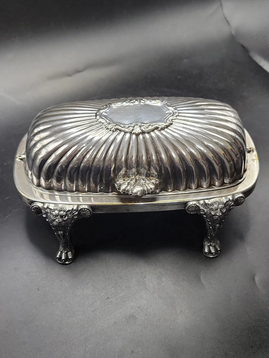 FB Rogers Silver Coin Antique US Silver-Plated Butter Dishes for