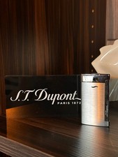 S.T. Dupont Slim 7 Lighter &ndash; Brushed Chrome Torch Flame- New In Box