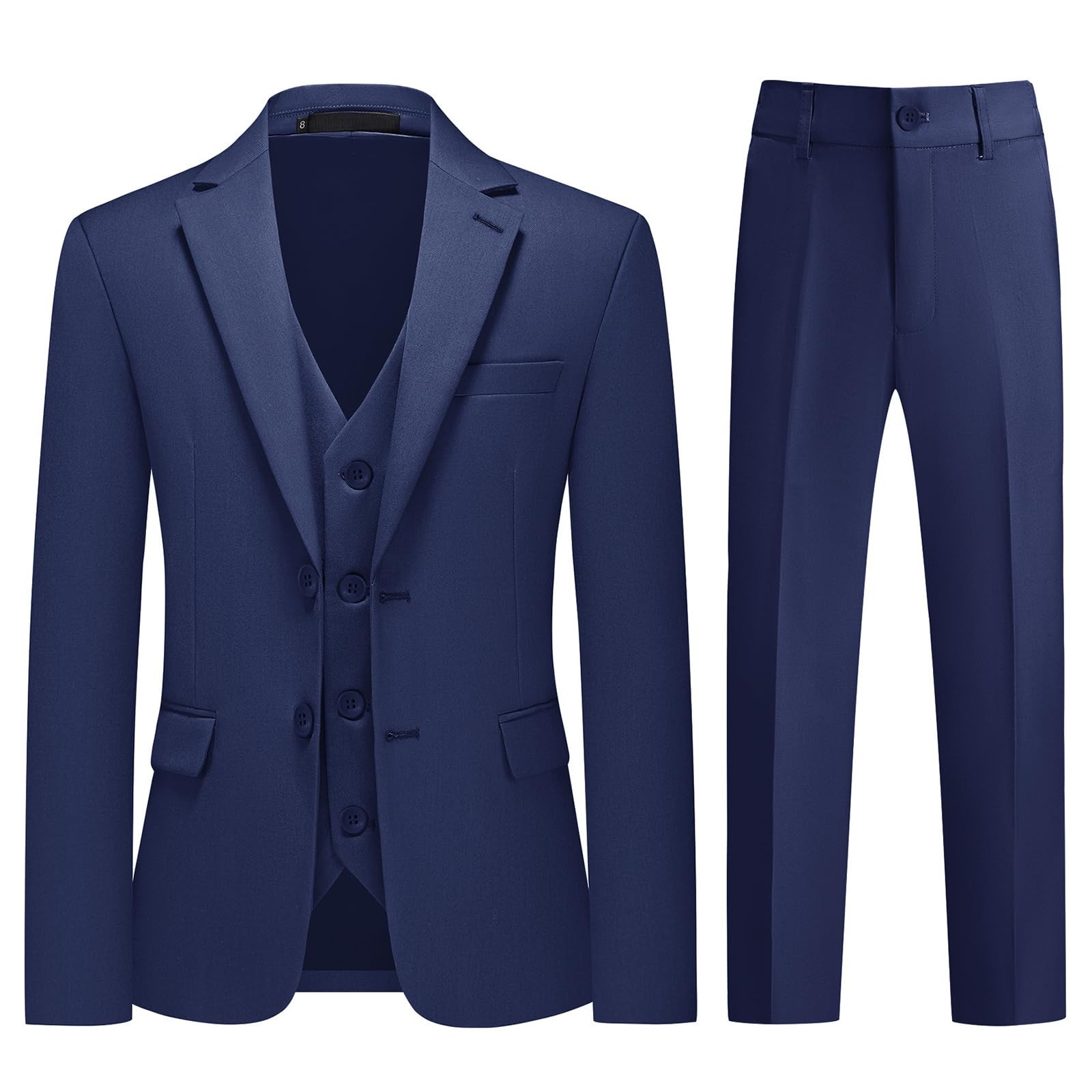 Conjunto de traje de esmoquin ajustado de 3 piezas para niños conjunto formal con chaleco blazer
