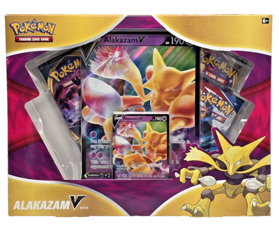 alakazam booster box Pokemon TCG Alakazam V Box Factory Sealed 4 Booster Packs with Foil Promo  Card