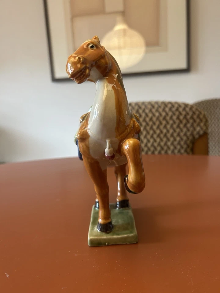 Vintage Chinese Tang Dynasty Ceramic Horse Figurine Statue - Image 4 of 4