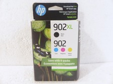 OEM HP 902XL Black & Tri-Color Standard Yield 4-Pack Ink Cartridges T0A39AN NEW!