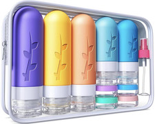 19 Pack Travel Bottles for Toiletries, TSA Approved Silicone Travel Size Contain
