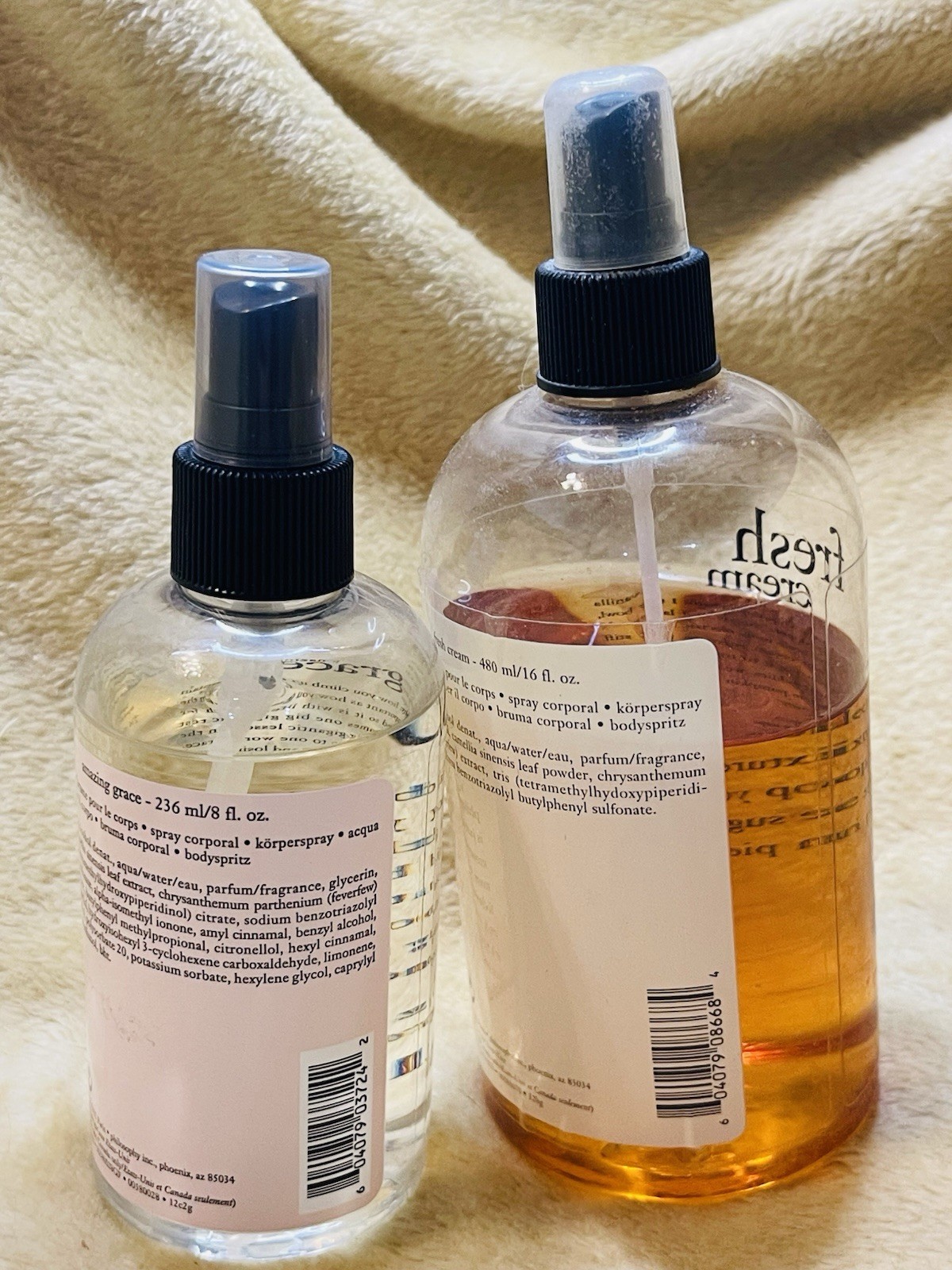 Philosophy AMAZING GRACE BODY SPRITZ  8oz - 75% Full + FRESH CREAM 60%