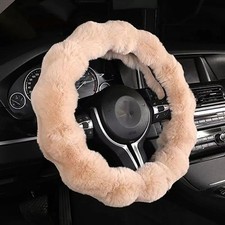Plush Car Steering Wheel Cover Winter Warm Soft Fluffy Steering Wheel Grip Cover