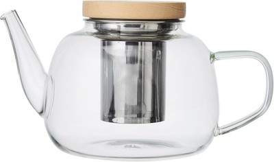 La Cafetière Rialto 4 Tassen Glas Teekanne mit Filter & Holzdeckel, 1,2 l