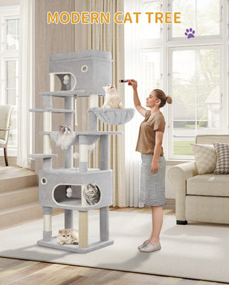 178 cm Cat Tree for Indoor Cats Multi layer Scratching Post with Large Platform
