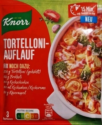 5x Knorr Fix Tortelloni-Auflauf mit Brokkoli & Schinken MHD: 08/2026