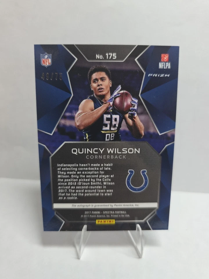 2017 Panini Spectra - Rookie Autographs Quincy Wilson #175 Neon Blue Prizm... - Image 2 of 3