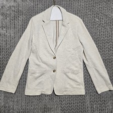 Faherty Womens Organic Cotton Inlet Knit Blazer Oatmeal Heather WOS2313 Size M