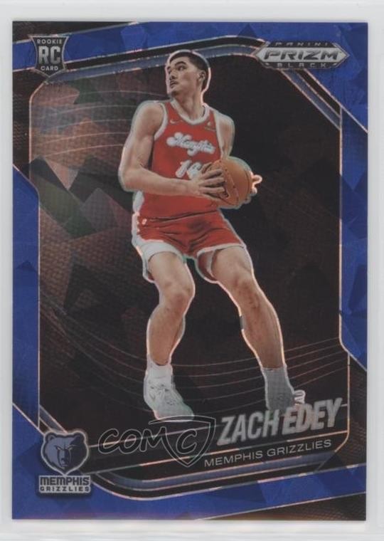 2024-25 Panini Prizm Black Blue Ice Prizm 1/125 Zach Edey #64 Rookie RC 1j4v