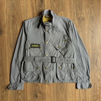 Barbour International T522 Short Jacket With Belt Utility Bag Cotton Men s M Vtg