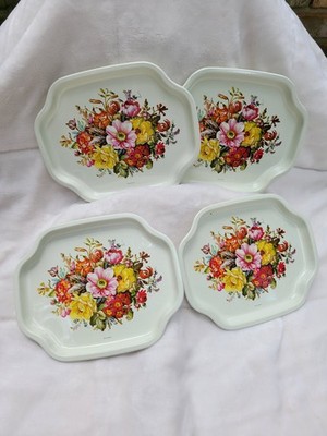 Vintage Floral Vanity Trays By Elite Trays Made I'm England