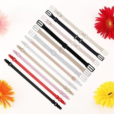 12 Pcs Nylon Non Slip Bra Strap Clips Adjustable Buckle Holder for Women