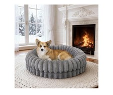Luxury Donut Dog Bed, 30 Inches round Dog Bed Medium Size Dogs Washable, Orthope